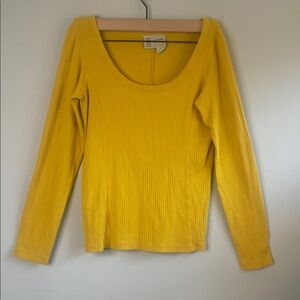 ANTROPOLOGIE Saturday Sunday Yellow Long Sleeve Top size M